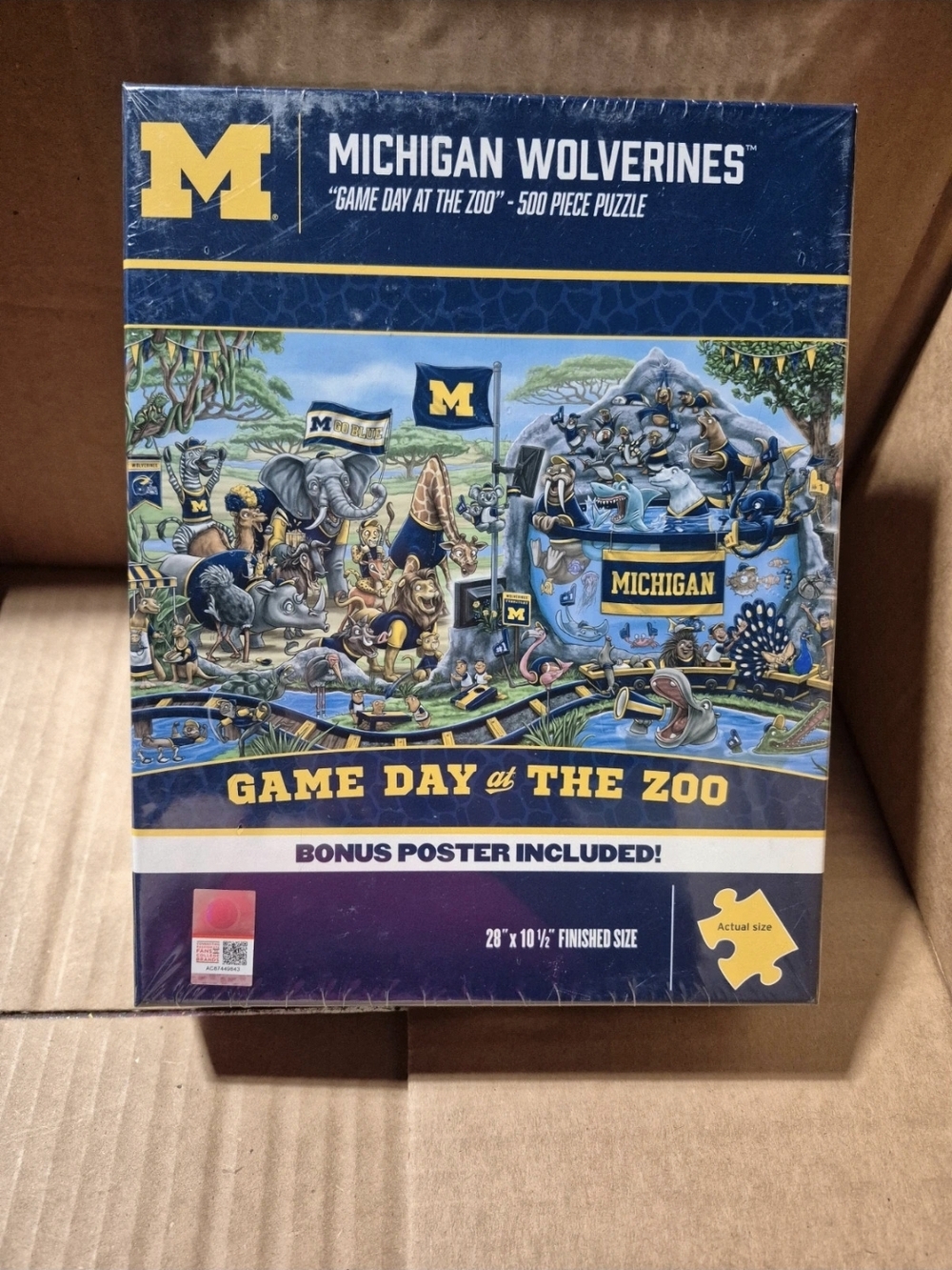 Michigan Wolverines "Game Day at the Zoo" 500-Piece Puzzle - Blue & Yellow